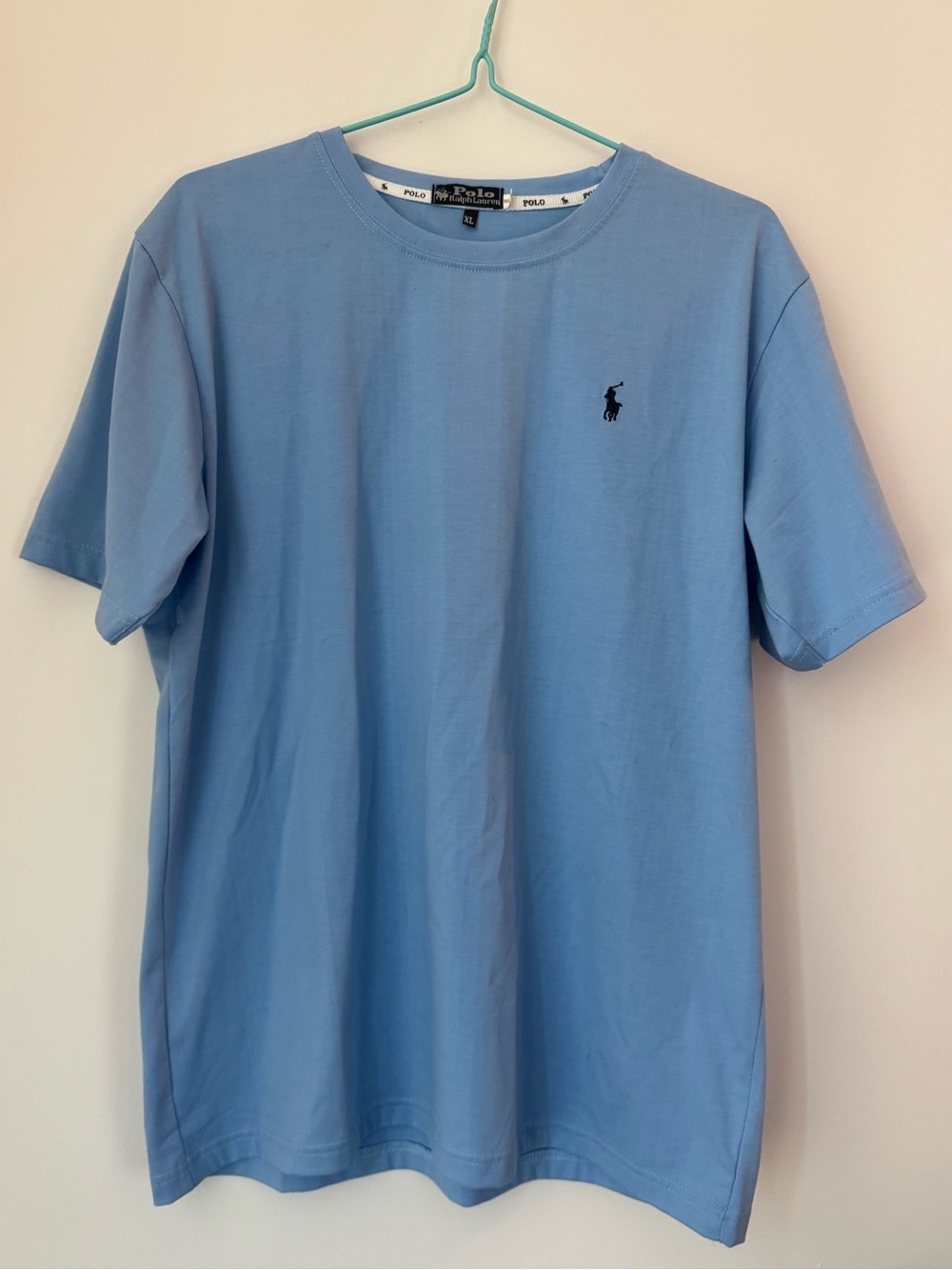 Ralph Lauren Light Blue Crew Neck Tee with Polo Pony